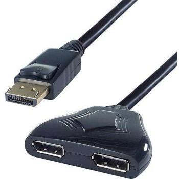 DisplayPort 4K Splitter Adapter DP Male to 2 x DP Female Sockets USB Powered