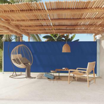 Blue Retractable Side Awning 180x600 cm