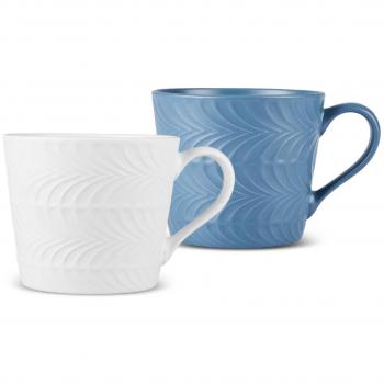 Set Karaca Lily Duo Blu e Bianco 320 ml
