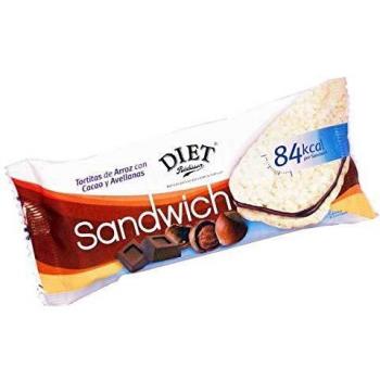 Diet-Radisson Sándwich Tortitas de Arroz Rellenas de Cacao y Avellanas 20 Gramos