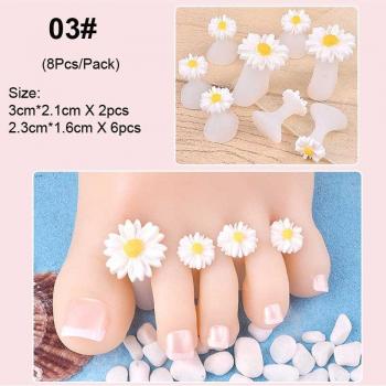Séparateurs orteil « Fleurs de Cœur » – 8 pièces