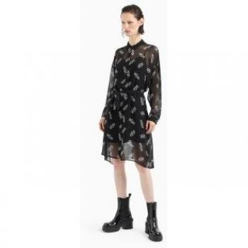 Armani Exchange Dress A Maniche Lunghe 6dya09_yn1vz Nero / Iso Allover XL