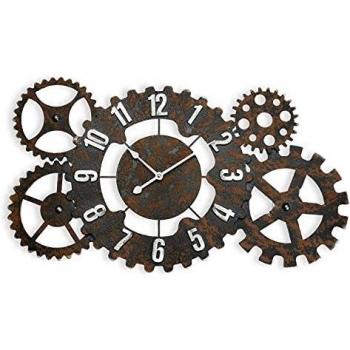 Horloge Murale Retro Métallique Paarl – Noir et Marron