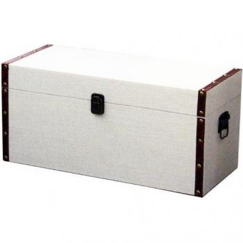 Cubo de tela beige claro de 50x22x22 cm