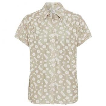Brax Regular Fit Kurzarmbluse Beige 46