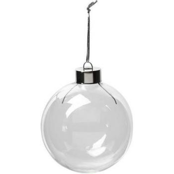 Mini boule de Noël 8 cm, transparent – Kit 6