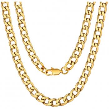 Chaîne Maille Gourmette 6MM Ton 18K