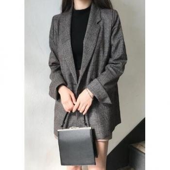 Double Breasted Plaid Coat for Women