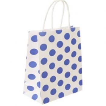 Sac en papier Kraft avec poignées, 10 pièces à pois