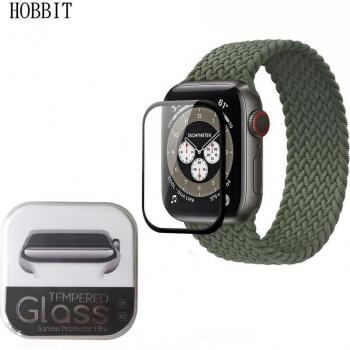 Verre trempé 3D pour Apple Watch, protection complète, séries 7 6 SE 5 4, 40mm 44mm 41mm 45mm