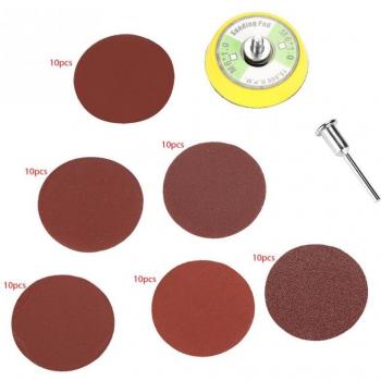 60PCS 2-inch Silicon Carbide Sanding Discs Red