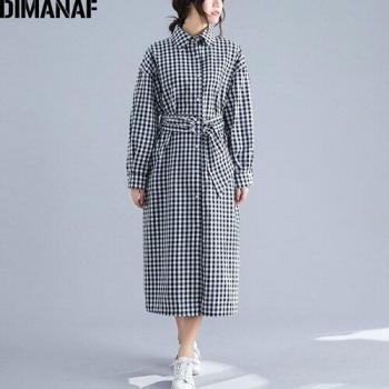 Robe à Manches Longues DIMANAF Grande Taille