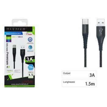 Cable de Carga y Datos USB A a Type C 1.5m 3A Maxtech F-TC009