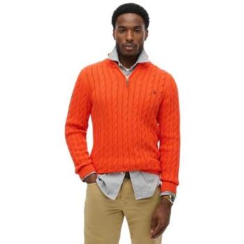Herrenpullover Superdry – Fischgrätmuster, organischer Stoff, Reißverschluss oben