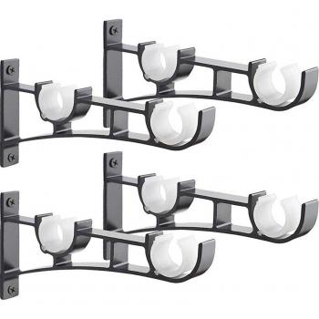 Supports de tringle à rideau double, montage dans le cadre de fenêtre