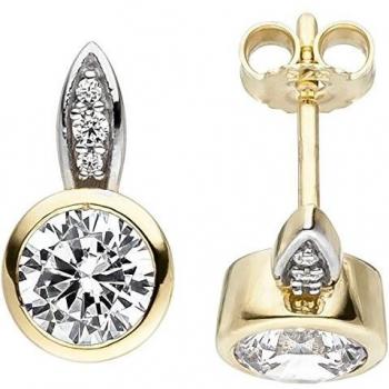 Goldohrringe 375 Gelbgold Zirkonia-Stecker