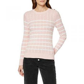 Superdry Pull en Tricot Câble Croyde Bay, Rose (Rose Doux 10r), L (Taille Fabricant:14) Femme
