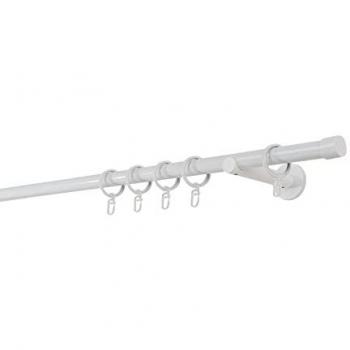 Mydeco Gardinenstange 20mm Cap, 1-läufig, Wandträger 12cm, Fixmaß, verschraubt