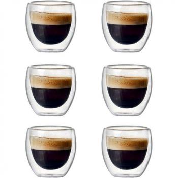 ThermoGlass 80 ml Double‑Capped Tea & Coffee Cups