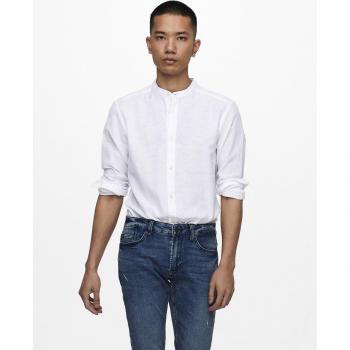 Camicia uomo ONLY & SONS in lino solido White Onscaiden Life