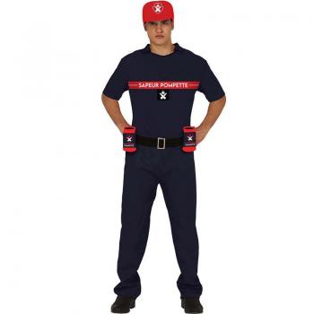 Disfraz de Bombero con Portabebidas para hombre