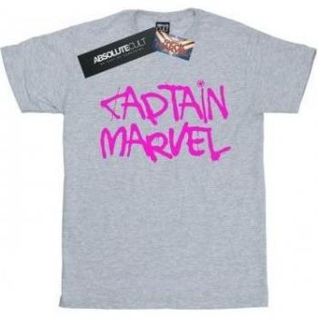 T-Shirt per Bambine Captain Marvel in Cotone con Stampa