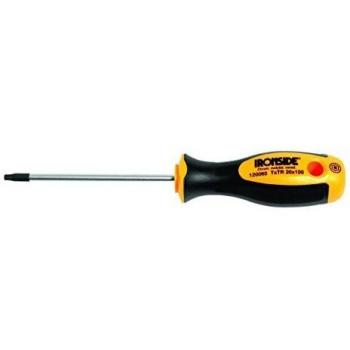 Flat file bimaterial medium 200 mm and tamper-proof Torx screwdriver 27 x 100 mm with bimaterial handle, chrome molybdenum vanadium shaft