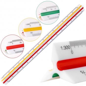 300mm Three-Edged Ruler for Architects with Color-Coded Grooves
