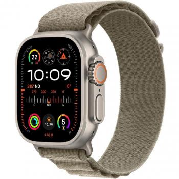 Apple Watch Ultra 2 GPS + Cellular, Cassa 49m in Titanio con Olive Alpine Loop