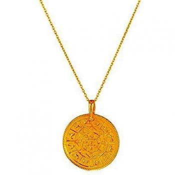 Córdoba Joyeros | Collar en Plata de Ley 925 bañada en Oro con diseño Medalla Horóscopos Gold