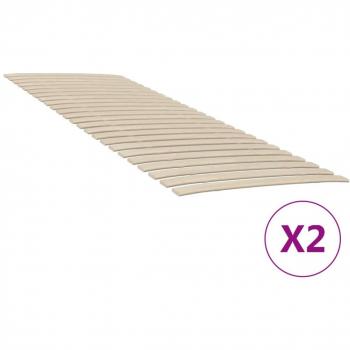 Vidaxl 48 Slats Bed Base 80x200 cm 2 pcs