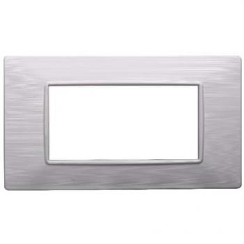 Plaque Vimar Plana 4 modules couleur satinée
