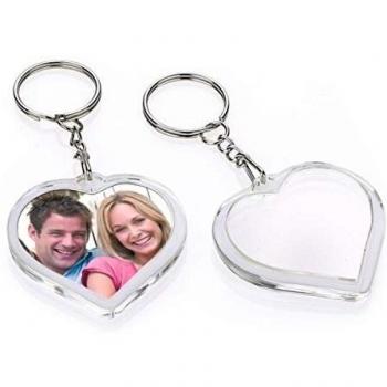 Acryl Schlüsselanhänger Herzform transparent