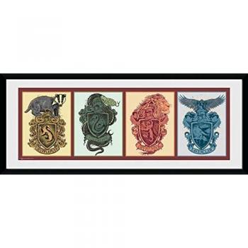 GB Eye, Harry Potter House Animals, Stampa con Cornice, 30 x 75 cm