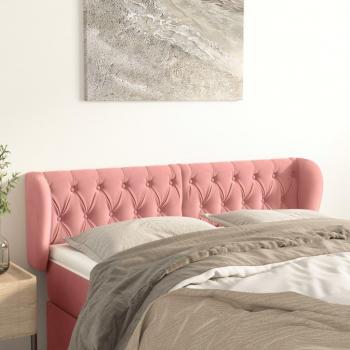 VidaXL Kopfteil mit Ohren (Rosa) – 163 x 23 x 78 cm – Samt