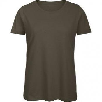 Vêtement en coton certifié biodégradable – T-Shirt féminin kaki (B&C)
