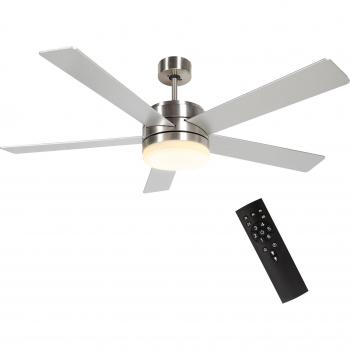 Soletta ventilatore a soffitto a LED HOMCOM 132 cm, 46W, pale reversibili