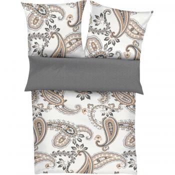Bettwäsche-Set IBENA 5790/830 – 200 cm × 135 cm in Weiß und Braun