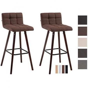 Barhocker Set „Lincoln V2“ CLP – 2‑Stück I‑Thekenhocker, Stoffoberfläche, Holzkonstruktion, Rücken