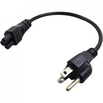 NEMA 5-15P Male Plug to IEC 320 C5 Cloverleaf Cable 20CM