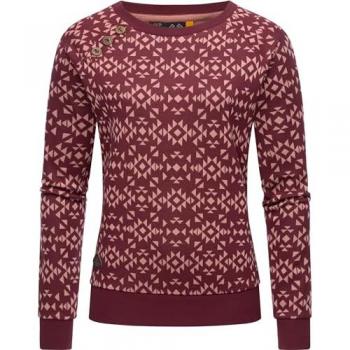 RAGWEAR Darria Aztec Damen Pullover 5XL – leicht, rot, printig