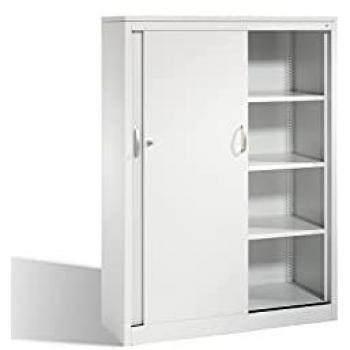 C+P Schiebetürenschrank, lichtgrau, 3 Fachböden, H1625xB1200xT400mm