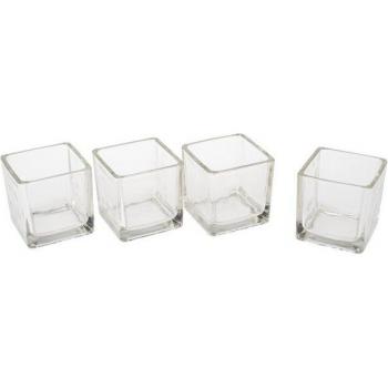 VBS Cube Teelichtgläser, 4er Set