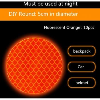 10Pcs Round Reflective Tape for Car and Motorcycle Safety