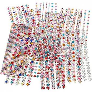 DazzleDots Rhinestone Pack – 12 Sheets (2‑10 mm, 27×9 cm)