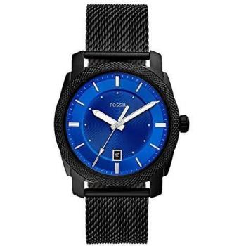 Fossil Machine Blue Dial Mesh Watch