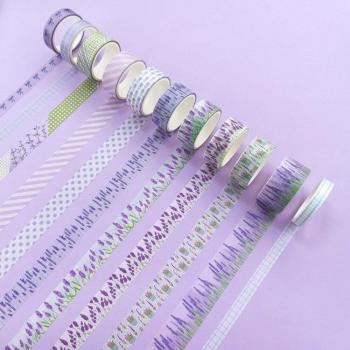 Kit Rubans Papeterie Lavande + Fleurs – 12 taches