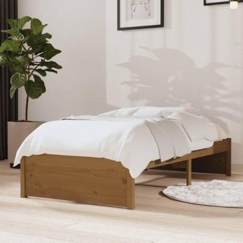 VidaXL Bed Frame Honey Brown Solid Wood 75x190 cm Small Single