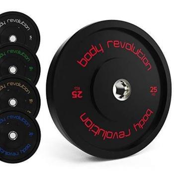 Body Revolution Rubber Coated Barbell Weight Plates