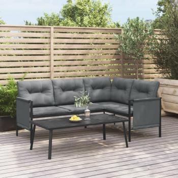 Garden Coffee Table 110x55x35cm Steel Anthracite vidaXL